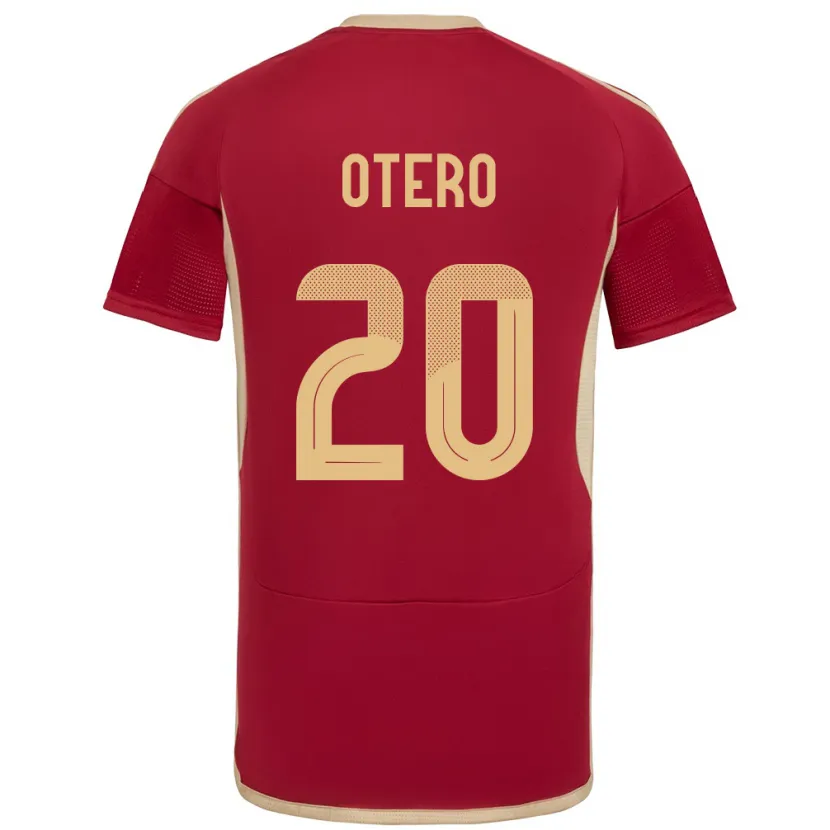 Danxen Homme Maillot Venezuela Rómulo Otero #20 Bourgogne Tenues Domicile 24-26 T-Shirt