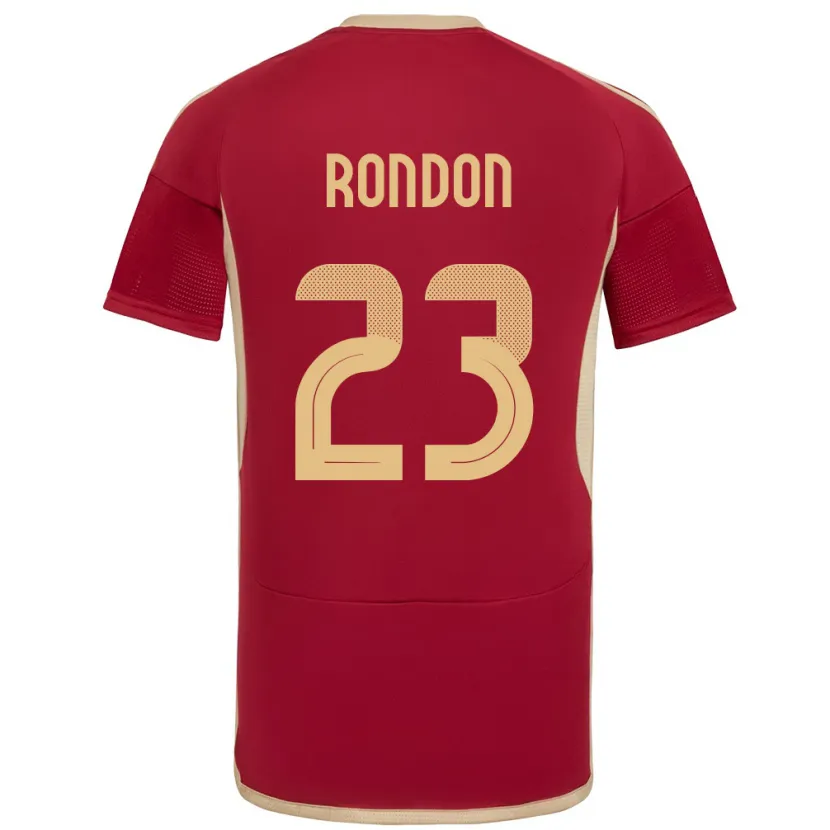 Danxen Homme Maillot Venezuela Salomón Rondón #23 Bourgogne Tenues Domicile 24-26 T-Shirt