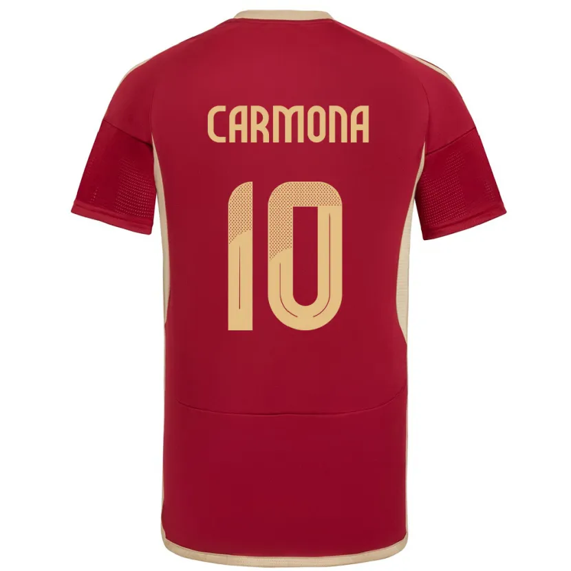 Danxen Homme Maillot Venezuela Wikelman Carmona #10 Bourgogne Tenues Domicile 24-26 T-Shirt