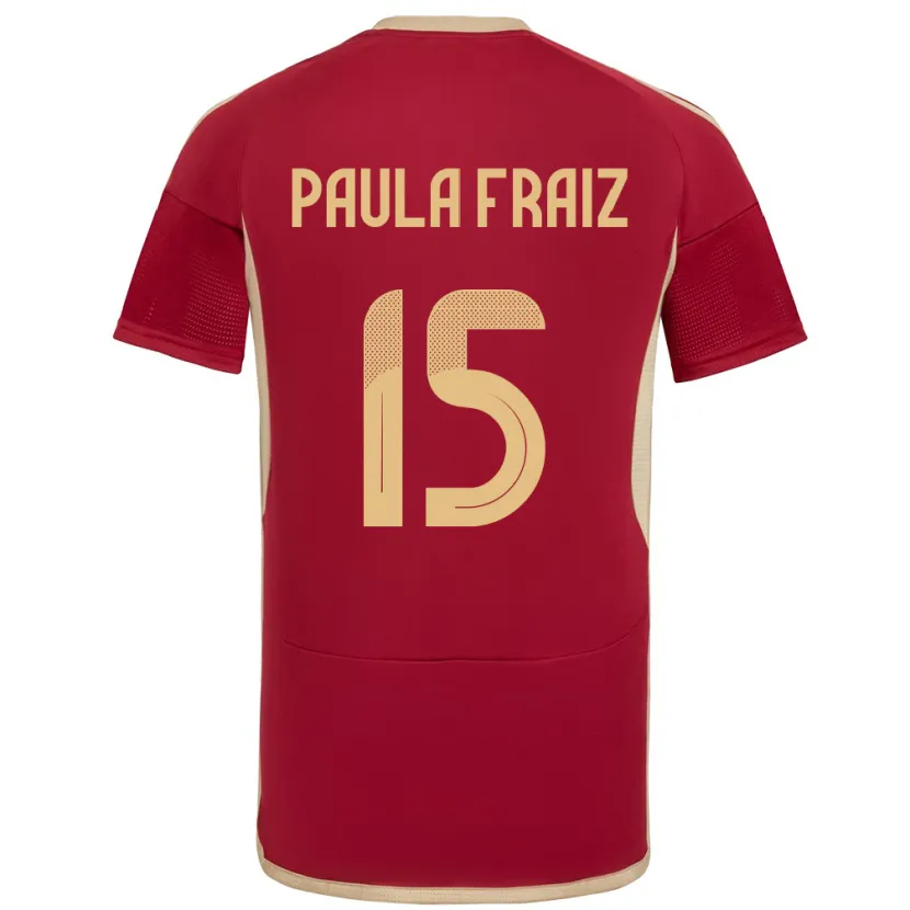 Danxen Homme Maillot Venezuela Ana Paula Fraiz #15 Bourgogne Tenues Domicile 24-26 T-Shirt