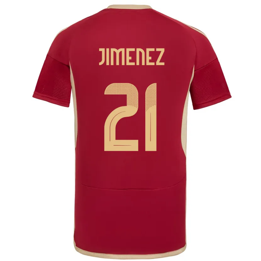 Danxen Homme Maillot Venezuela Marianyela Jiménez #21 Bourgogne Tenues Domicile 24-26 T-Shirt