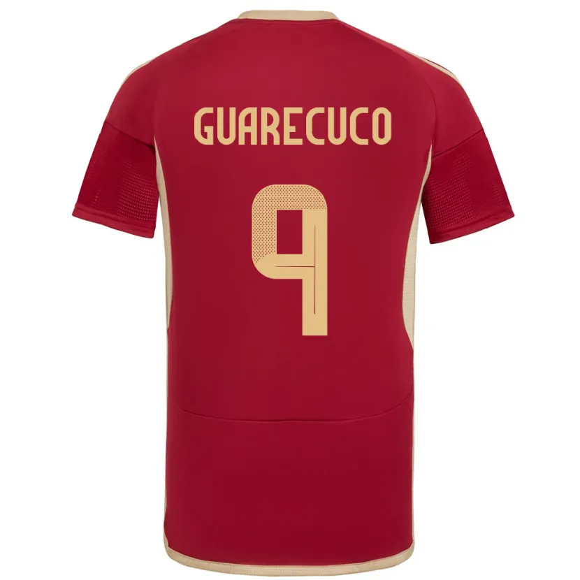 Danxen Homme Maillot Venezuela Joemar Guarecuco #9 Bourgogne Tenues Domicile 24-26 T-Shirt