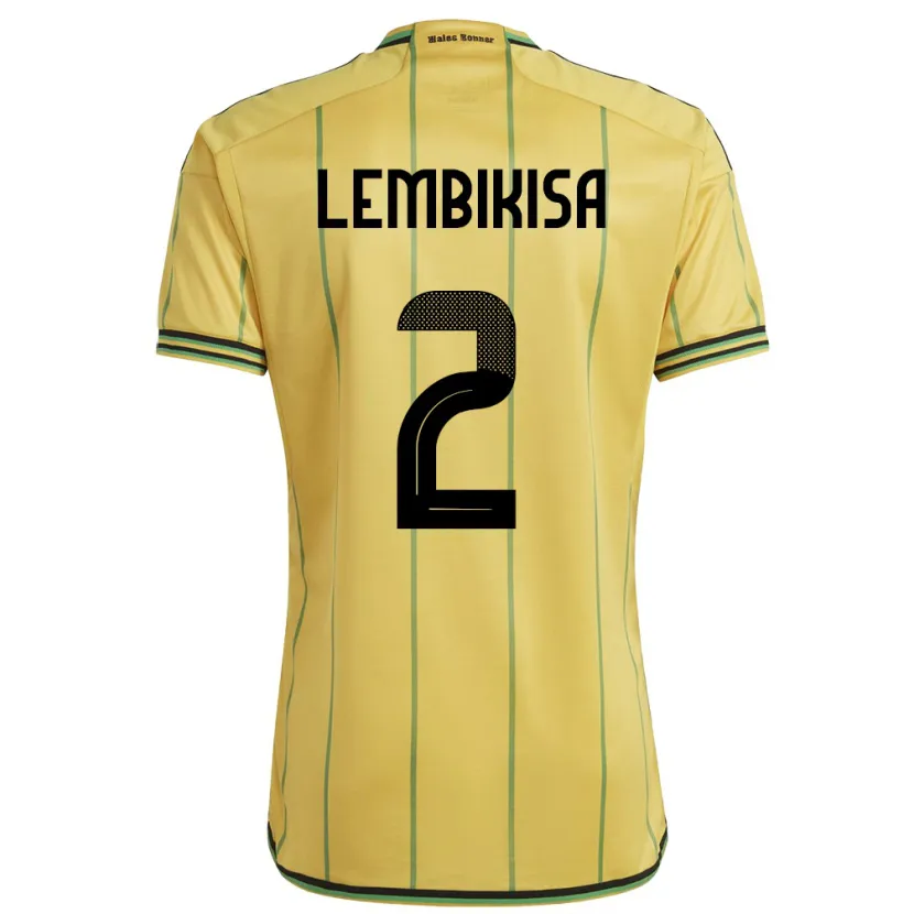 Danxen Homme Maillot Jamaïque Dexter Lembikisa #2 Jaune Tenues Domicile 24-26 T-Shirt