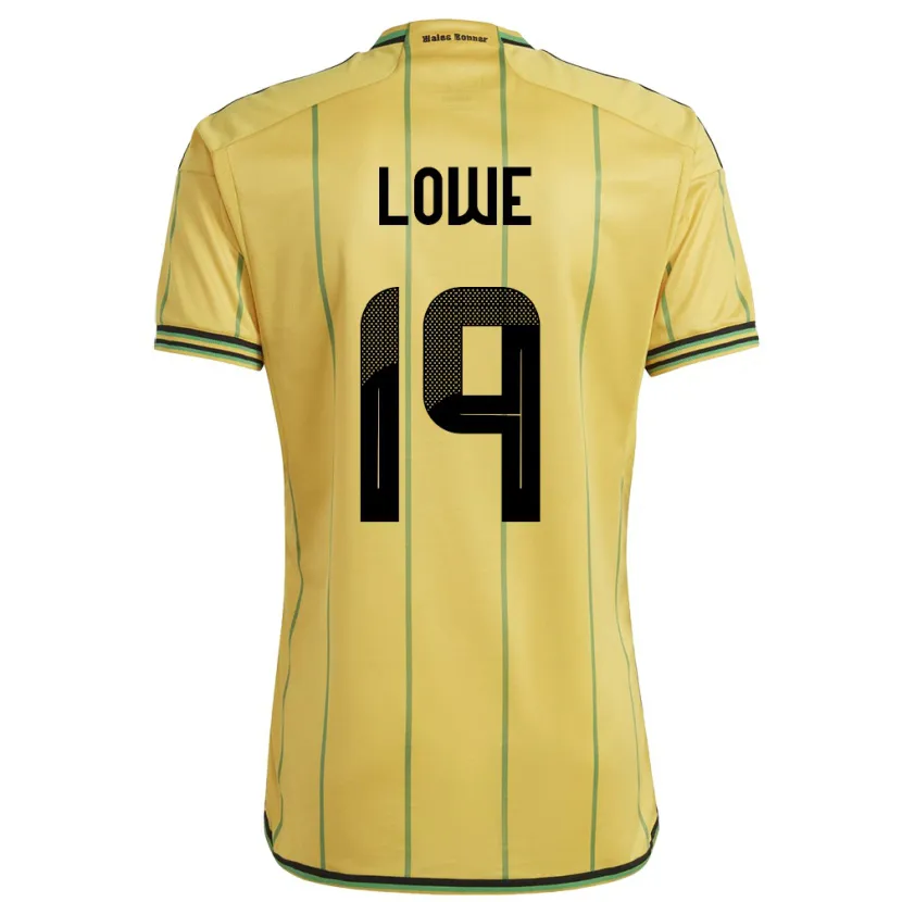 Danxen Homme Maillot Jamaïque Jamal Lowe #19 Jaune Tenues Domicile 24-26 T-Shirt