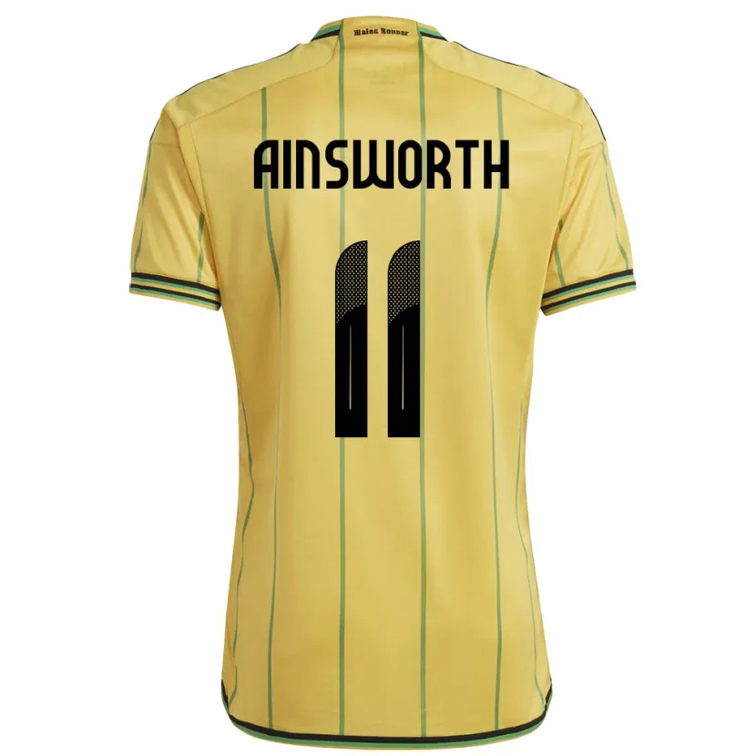 Danxen Homme Maillot Jamaïque Christopher Ainsworth #11 Jaune Tenues Domicile 24-26 T-Shirt