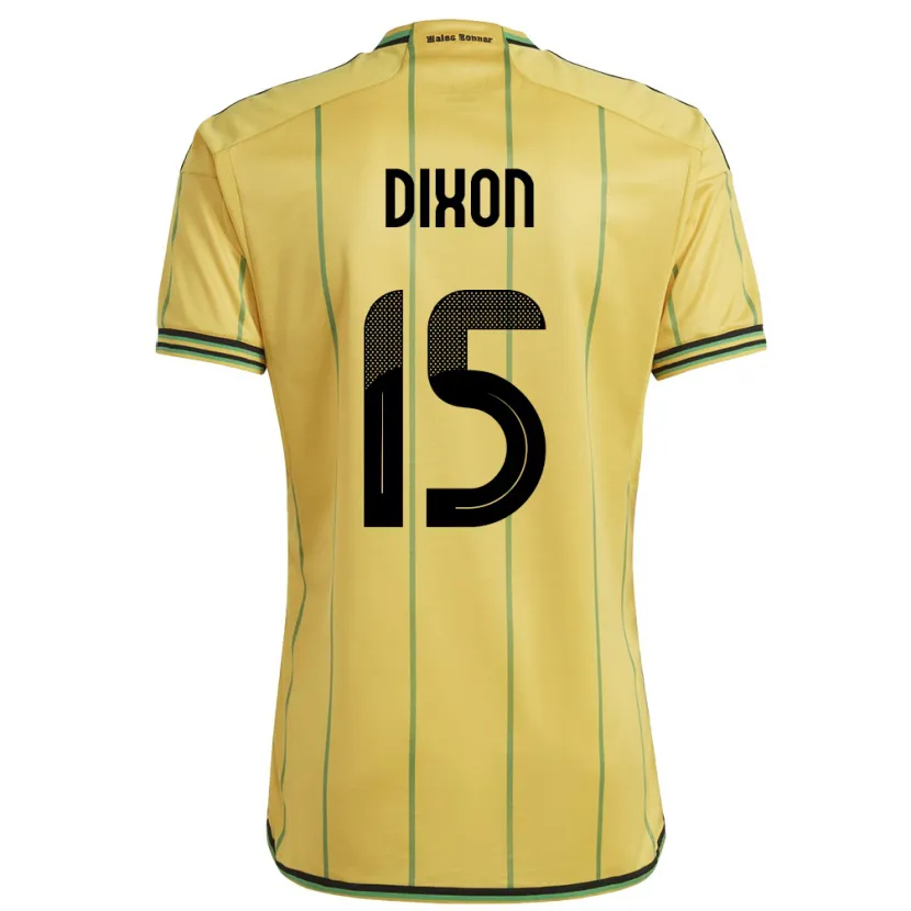 Danxen Homme Maillot Jamaïque Ahir Dixon #15 Jaune Tenues Domicile 24-26 T-Shirt