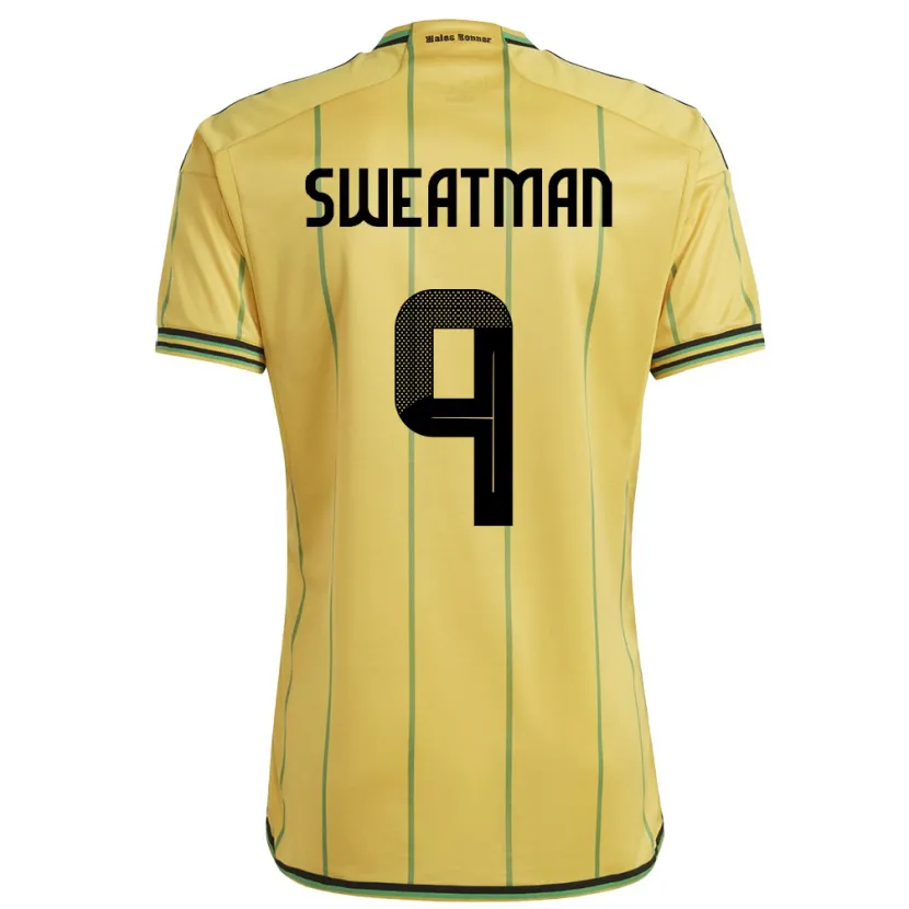 Danxen Homme Maillot Jamaïque Marlo Sweatman #9 Jaune Tenues Domicile 24-26 T-Shirt