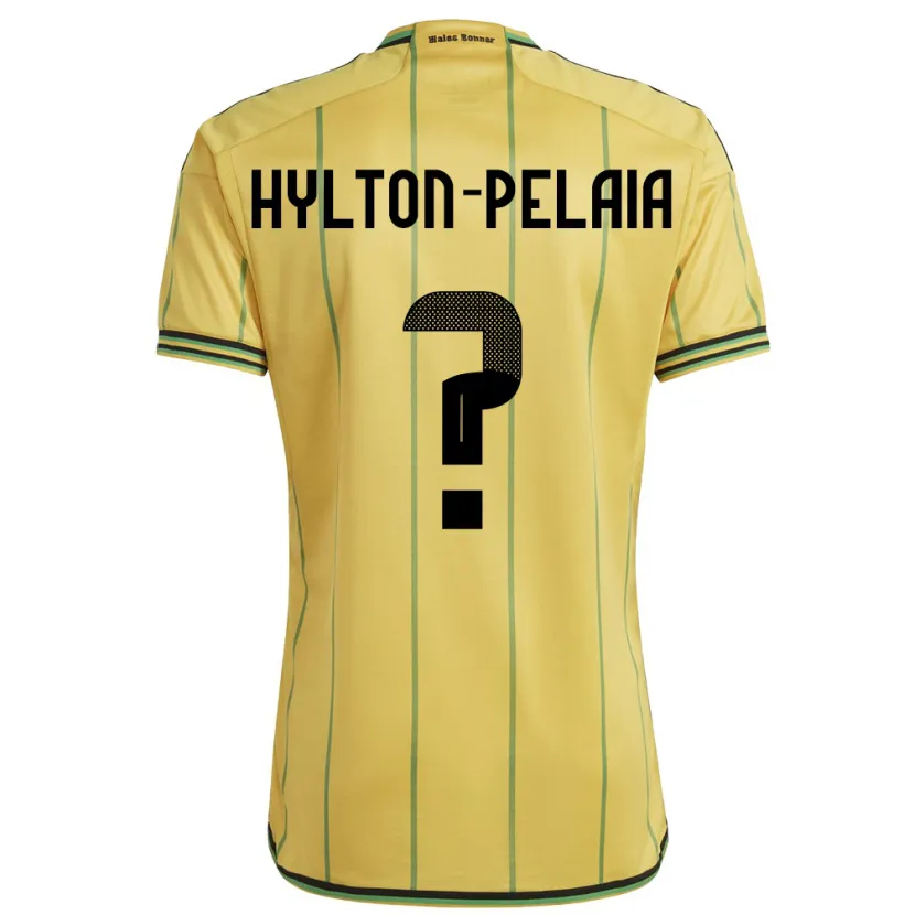 Danxen Homme Maillot Jamaïque Jayda Hylton-Pelaia #0 Jaune Tenues Domicile 24-26 T-Shirt