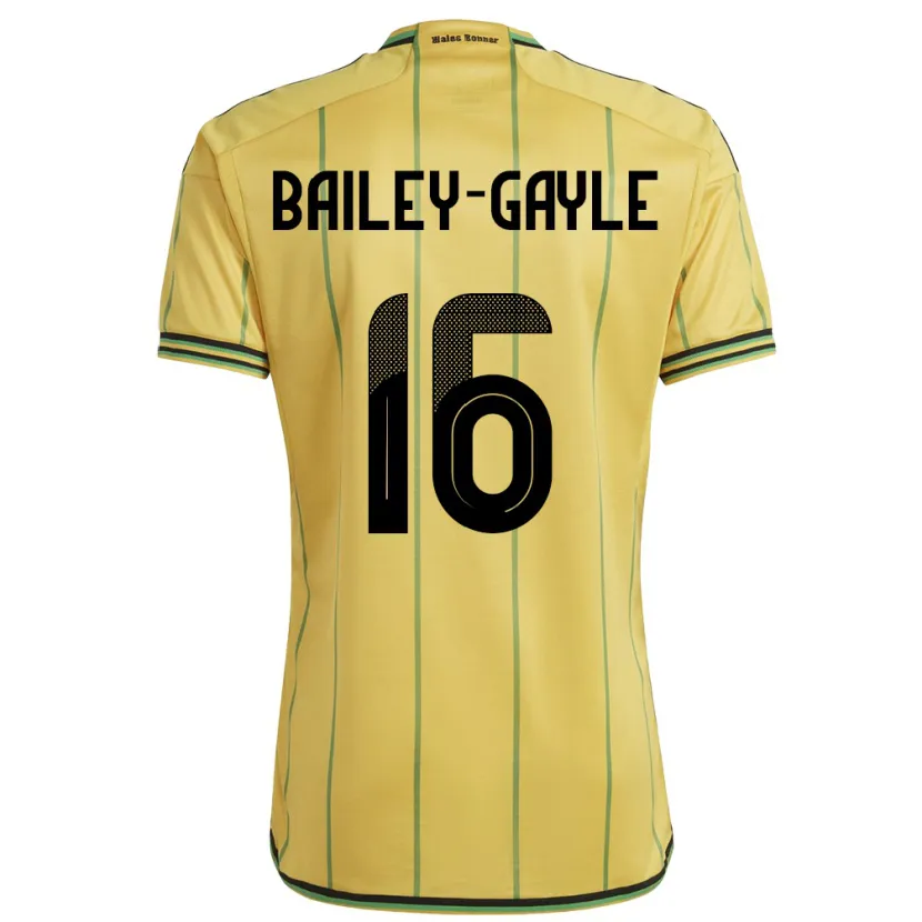 Danxen Homme Maillot Jamaïque Paige Bailey-Gayle #16 Jaune Tenues Domicile 24-26 T-Shirt