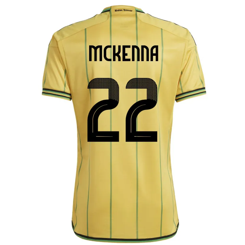 Danxen Homme Maillot Jamaïque Kayla Mckenna #22 Jaune Tenues Domicile 24-26 T-Shirt