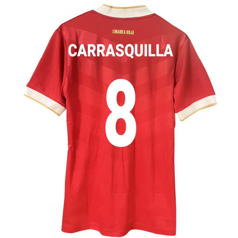 Danxen Homme Maillot Panama Adalberto Carrasquilla #8 Rouge Tenues Domicile 24-26 T-Shirt