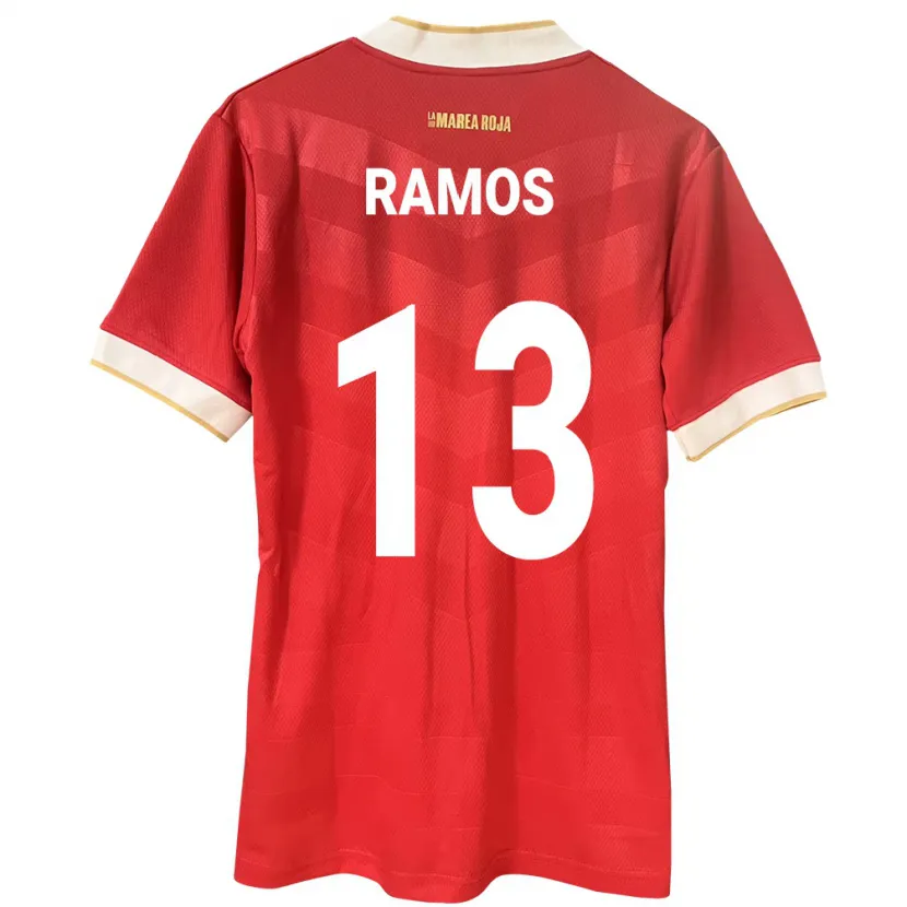 Danxen Homme Maillot Panama Jiovany Ramos #13 Rouge Tenues Domicile 24-26 T-Shirt