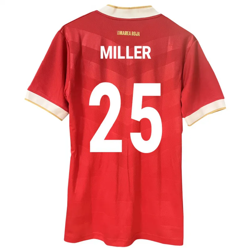 Danxen Homme Maillot Panama Roderick Miller #25 Rouge Tenues Domicile 24-26 T-Shirt