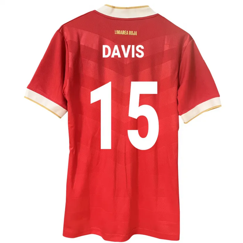 Danxen Homme Maillot Panama Éric Davis #15 Rouge Tenues Domicile 24-26 T-Shirt