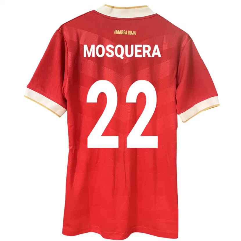 Danxen Homme Maillot Panama Orlando Mosquera #22 Rouge Tenues Domicile 24-26 T-Shirt
