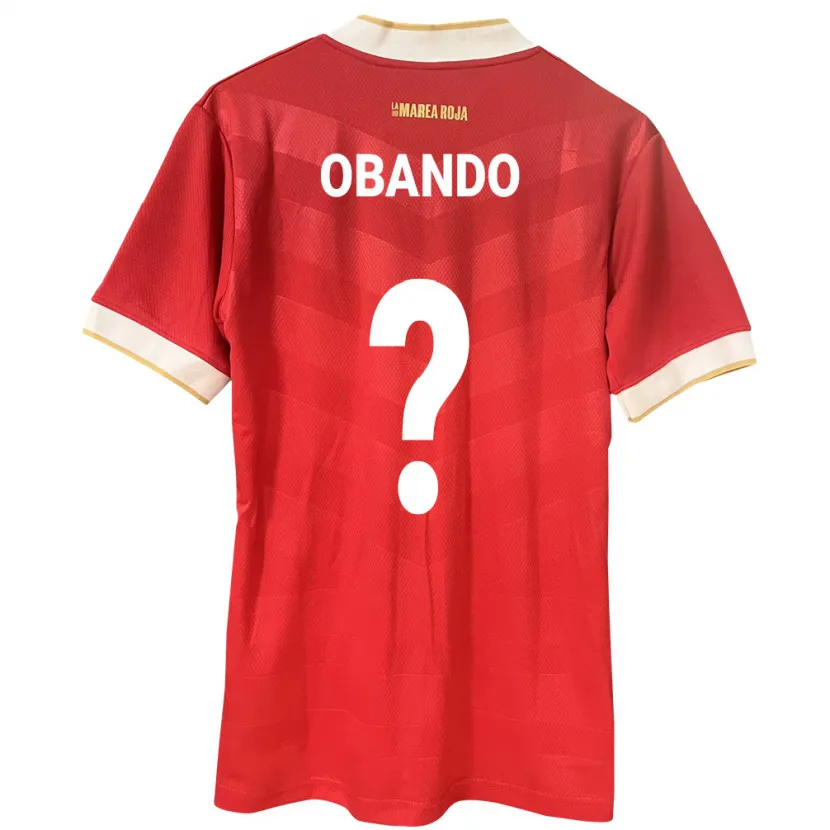 Danxen Homme Maillot Panama Jafet Obando #0 Rouge Tenues Domicile 24-26 T-Shirt