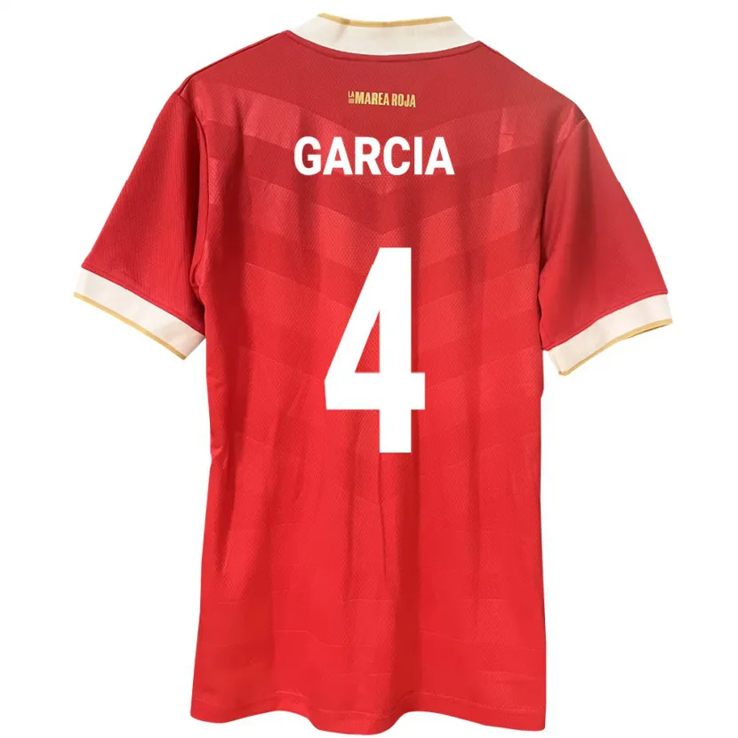 Danxen Homme Maillot Panama Giancarlos García #4 Rouge Tenues Domicile 24-26 T-Shirt