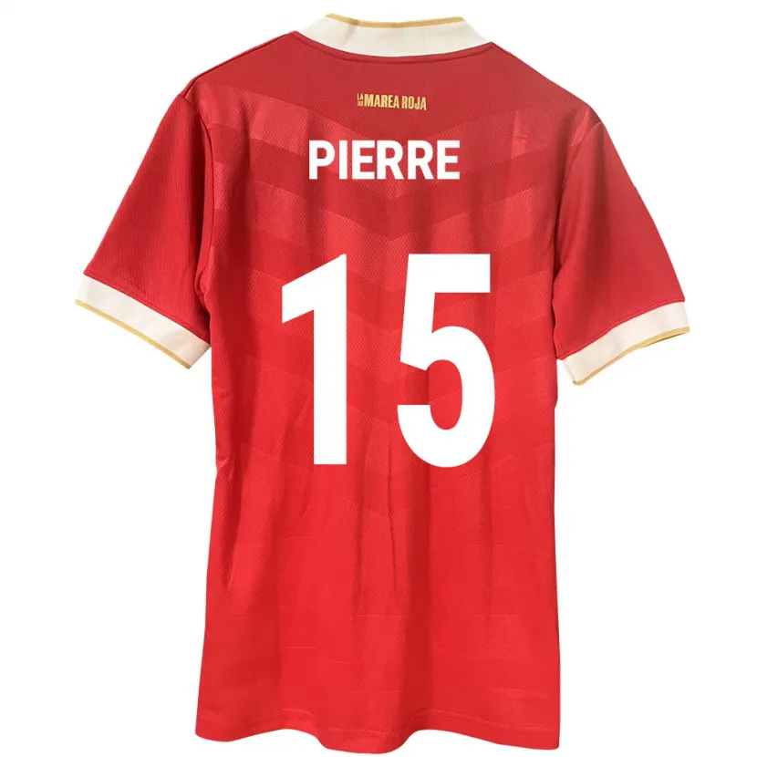 Danxen Homme Maillot Panama Joshua Pierre #15 Rouge Tenues Domicile 24-26 T-Shirt
