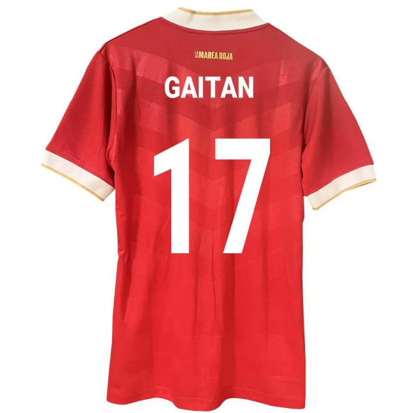 Danxen Homme Maillot Panama Luis Gaitán #17 Rouge Tenues Domicile 24-26 T-Shirt