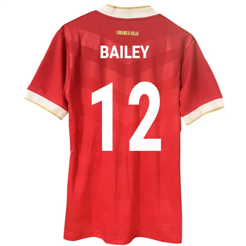 Danxen Homme Maillot Panama Yenith Bailey #12 Rouge Tenues Domicile 24-26 T-Shirt