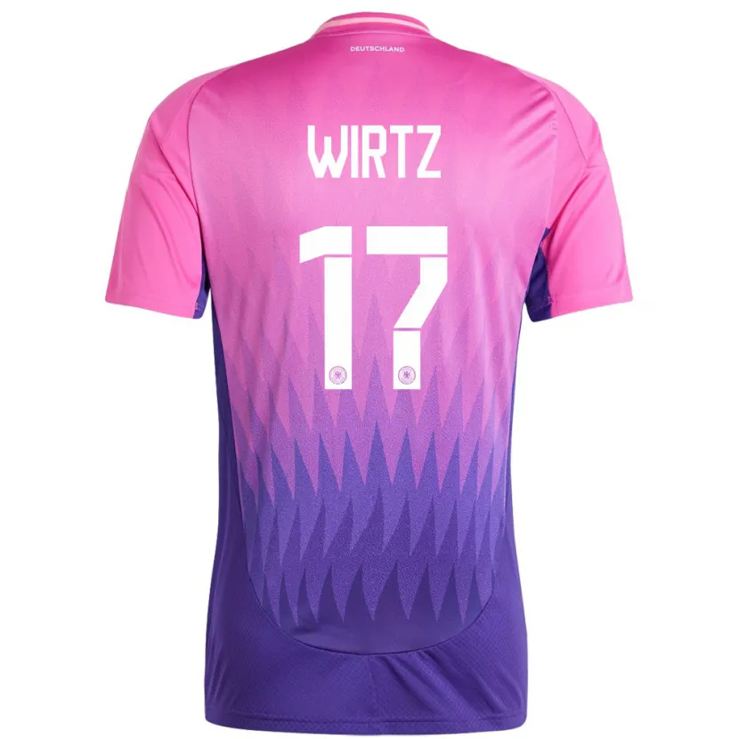 Danxen Homme Maillot Allemagne Florian Wirtz #17 Rose-Mauve Tenues Extérieur 24-26 T-Shirt