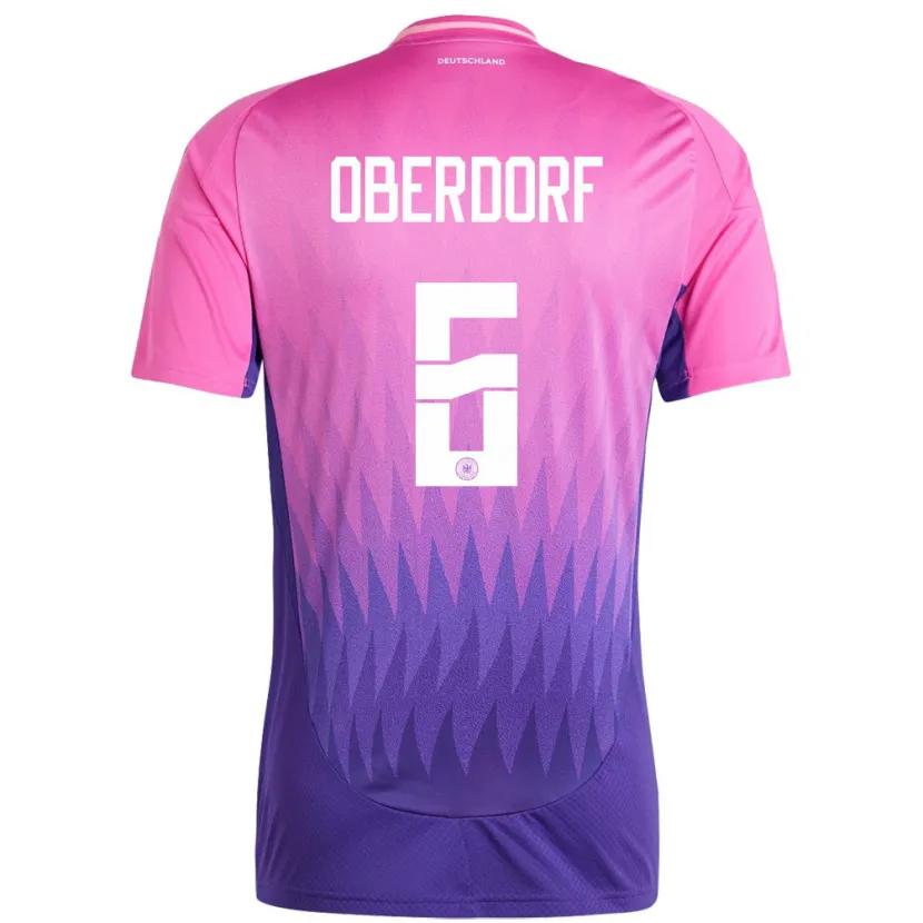 Danxen Homme Maillot Allemagne Lena Oberdorf #6 Rose-Mauve Tenues Extérieur 24-26 T-Shirt