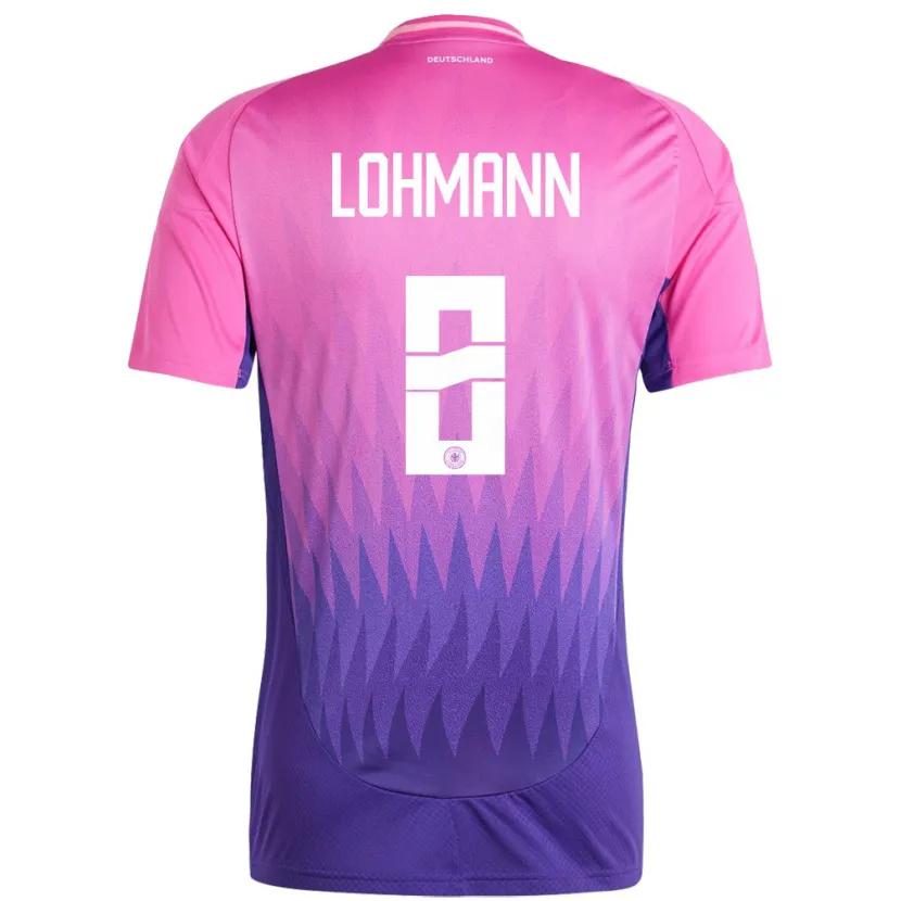Danxen Homme Maillot Allemagne Sydney Lohmann #8 Rose-Mauve Tenues Extérieur 24-26 T-Shirt