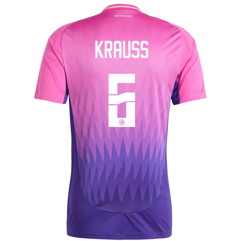 Danxen Homme Maillot Allemagne Tom Kraub #6 Rose-Mauve Tenues Extérieur 24-26 T-Shirt