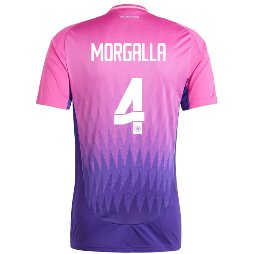 Danxen Homme Maillot Allemagne Leandro Morgalla #4 Rose-Mauve Tenues Extérieur 24-26 T-Shirt