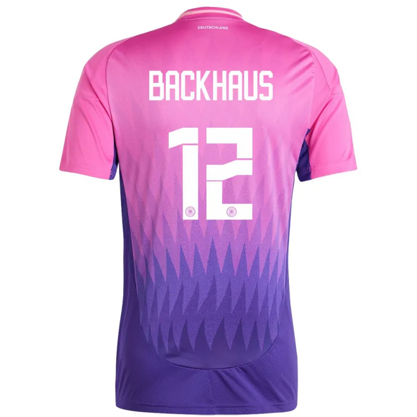 Danxen Homme Maillot Allemagne Mio Backhaus #12 Rose-Mauve Tenues Extérieur 24-26 T-Shirt