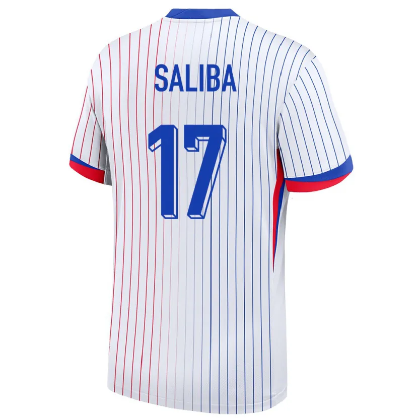 Danxen Homme Maillot France William Saliba #17 Blanc Tenues Extérieur 24-26 T-Shirt