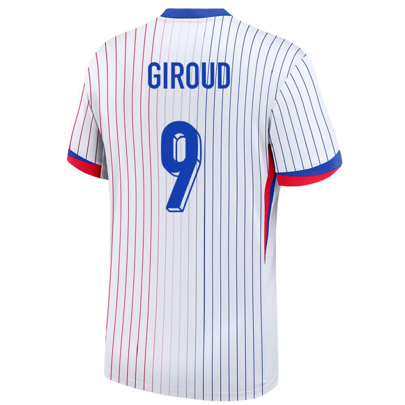 Danxen Homme Maillot France Olivier Giroud #9 Blanc Tenues Extérieur 24-26 T-Shirt