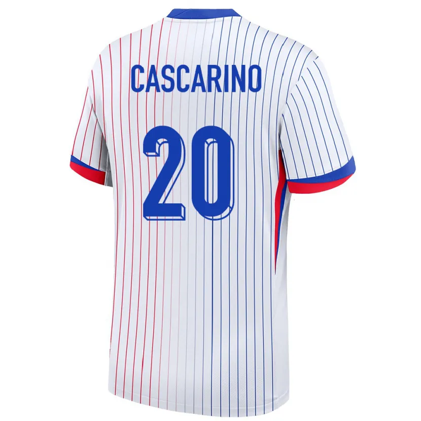 Danxen Homme Maillot France Delphine Cascarino #20 Blanc Tenues Extérieur 24-26 T-Shirt