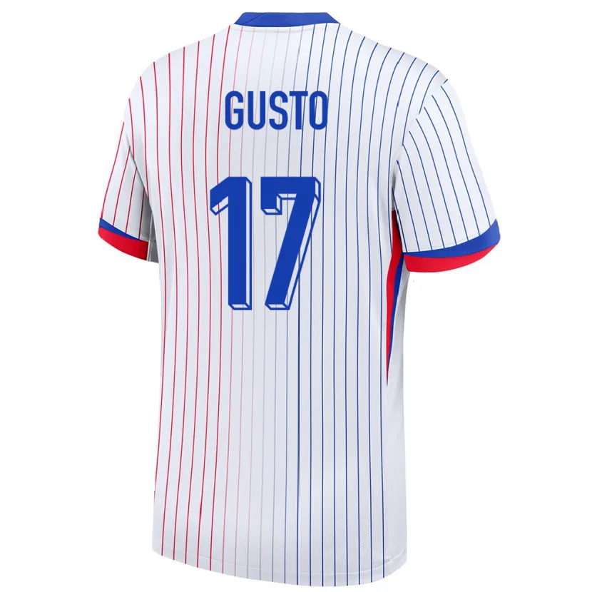 Danxen Homme Maillot France Malo Gusto #17 Blanc Tenues Extérieur 24-26 T-Shirt
