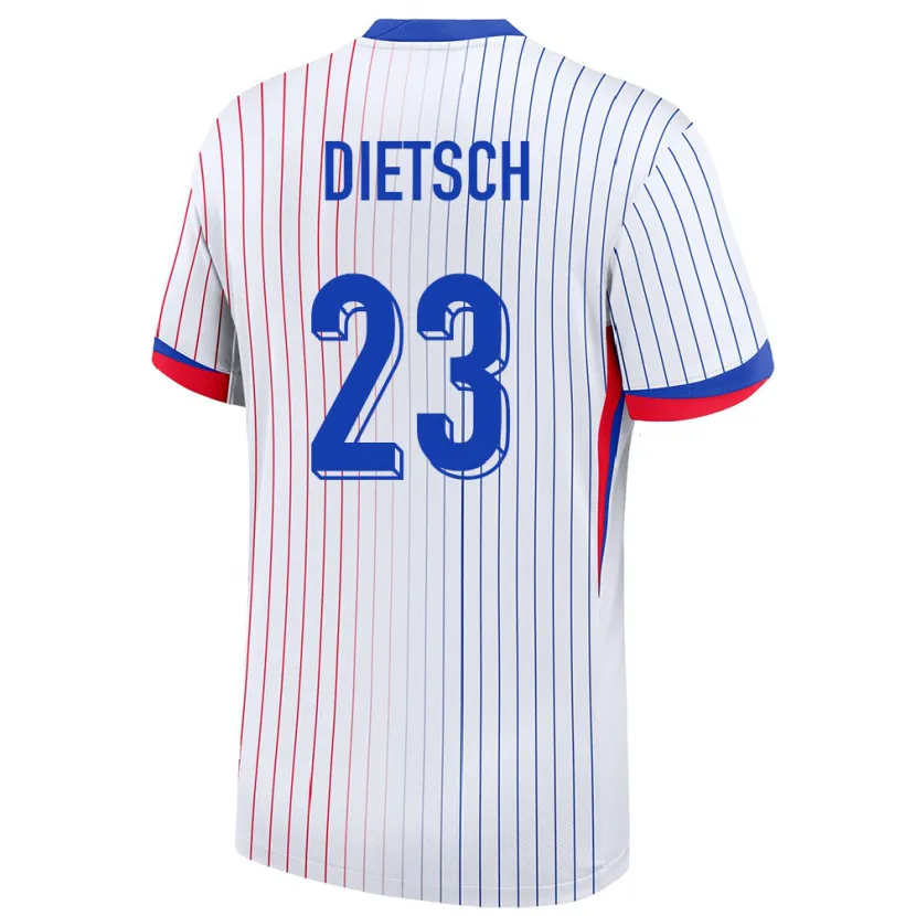 Danxen Homme Maillot France Guillaume Dietsch #23 Blanc Tenues Extérieur 24-26 T-Shirt