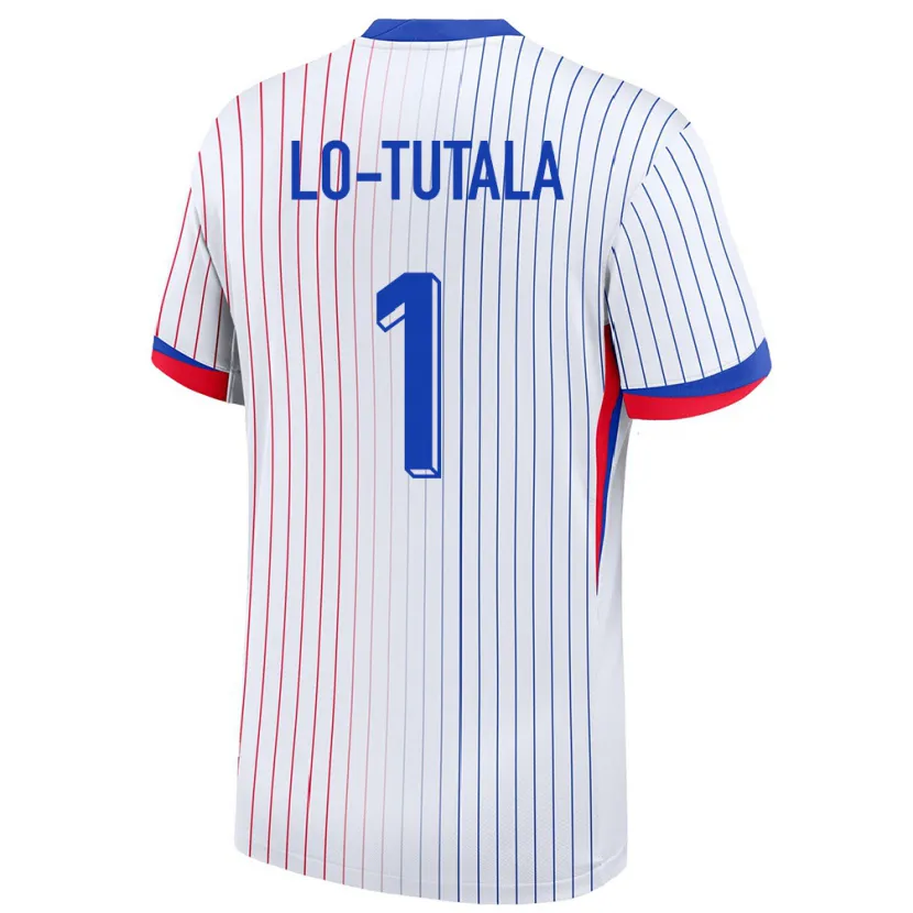 Danxen Homme Maillot France Thimothee Lo Tutala #1 Blanc Tenues Extérieur 24-26 T-Shirt