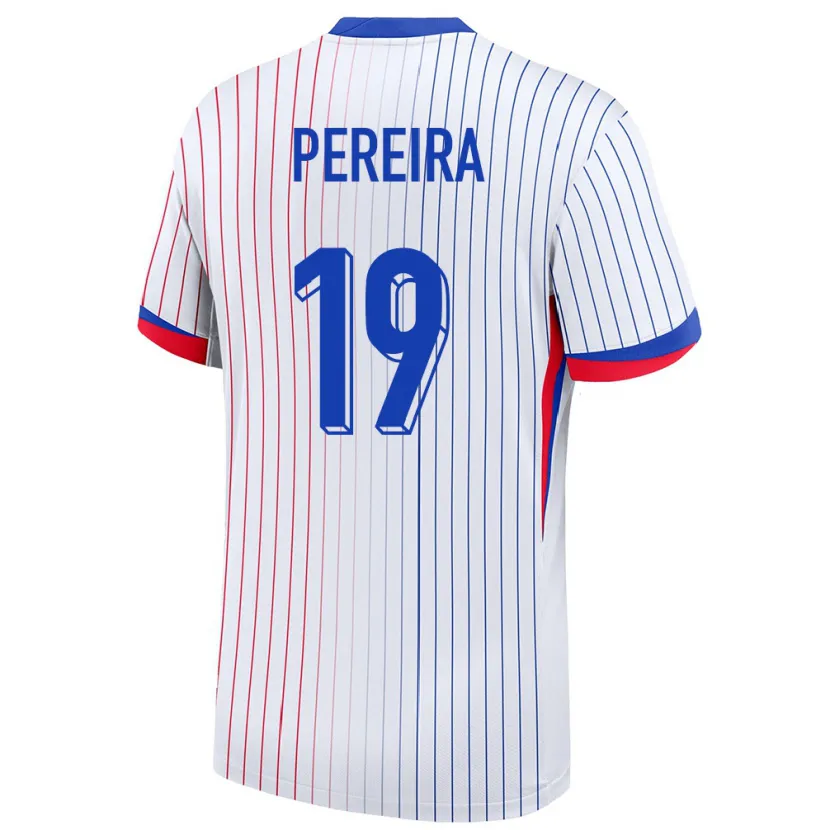 Danxen Homme Maillot France Brayann Pereira #19 Blanc Tenues Extérieur 24-26 T-Shirt