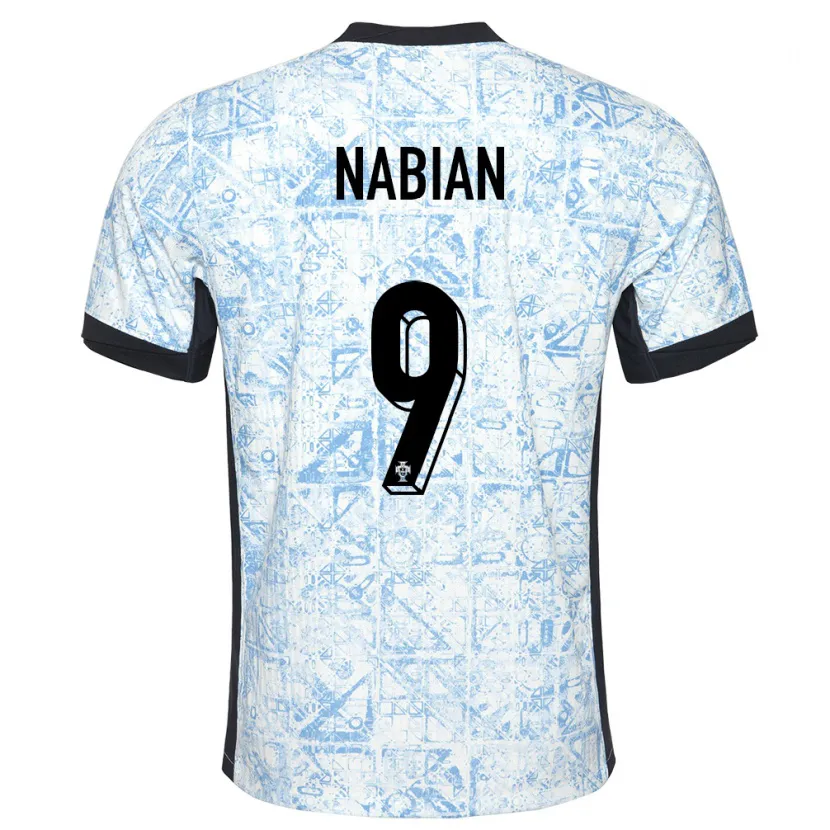 Danxen Homme Maillot Portugal Herculano Nabian #9 Bleu Crème Tenues Extérieur 24-26 T-Shirt