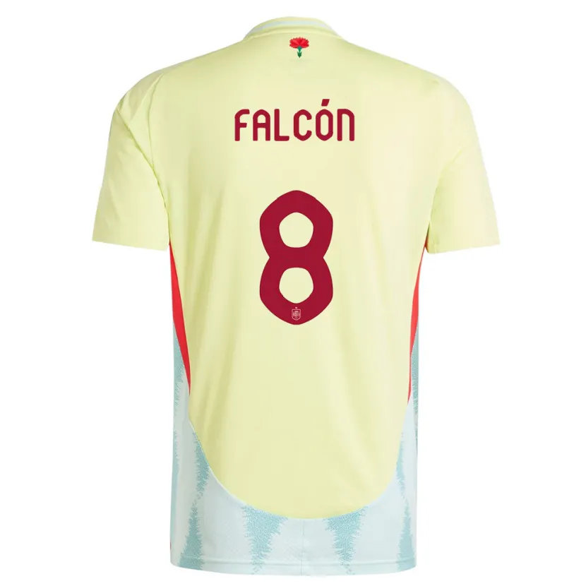 Danxen Homme Maillot Espagne Andrea Falcon #8 Jaune Tenues Extérieur 24-26 T-Shirt