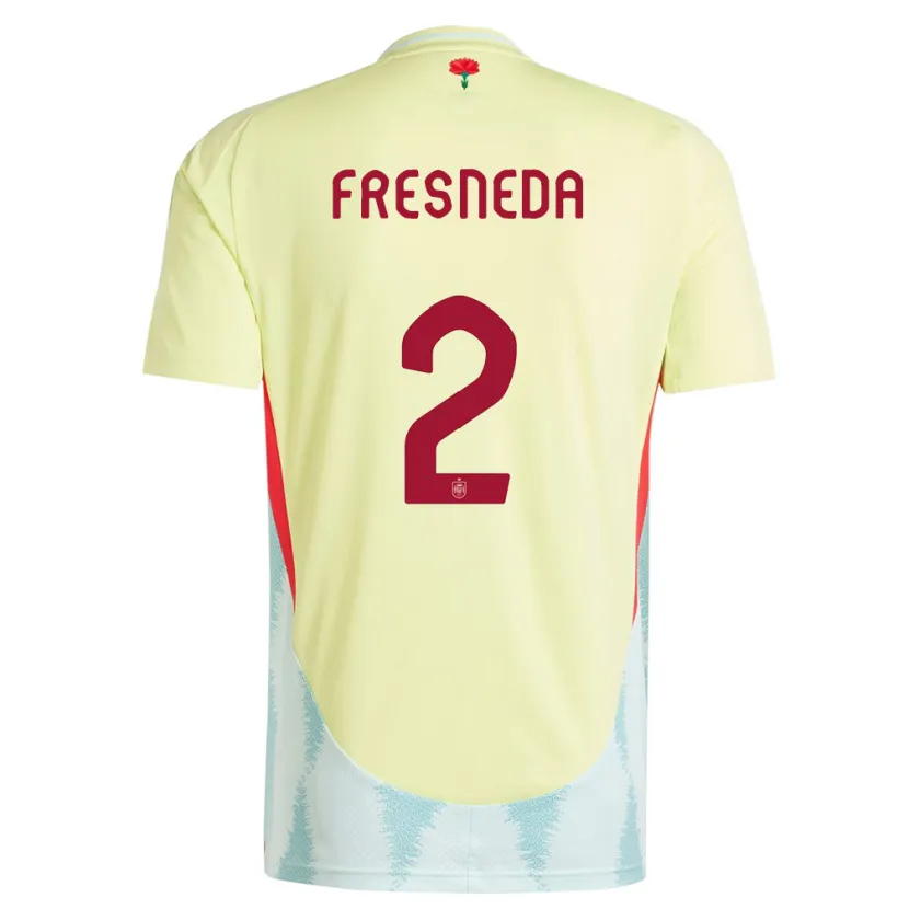 Danxen Homme Maillot Espagne Ivan Fresneda #2 Jaune Tenues Extérieur 24-26 T-Shirt