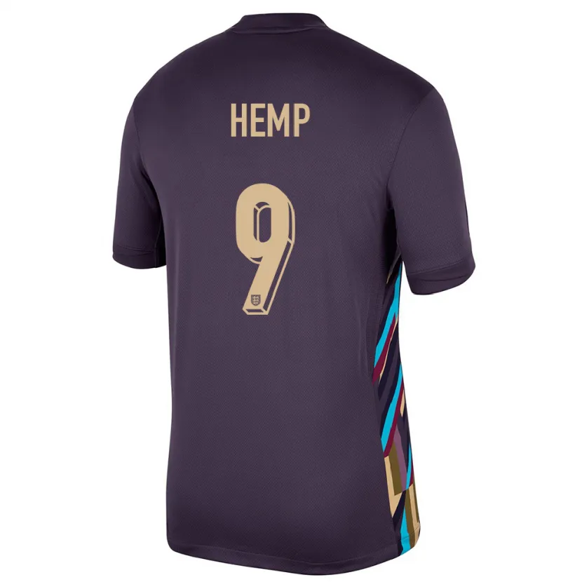 Danxen Homme Maillot Angleterre Lauren Hemp #9 Raisins Noirs Tenues Extérieur 24-26 T-Shirt