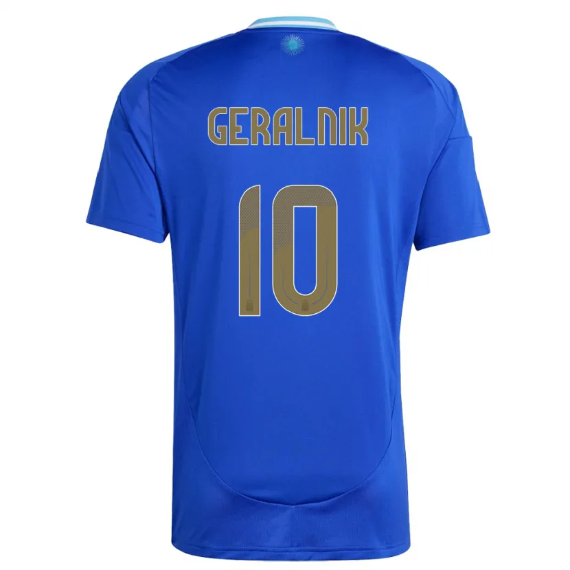 Danxen Homme Maillot Argentine Tiago Geralnik #10 Bleu Tenues Extérieur 24-26 T-Shirt