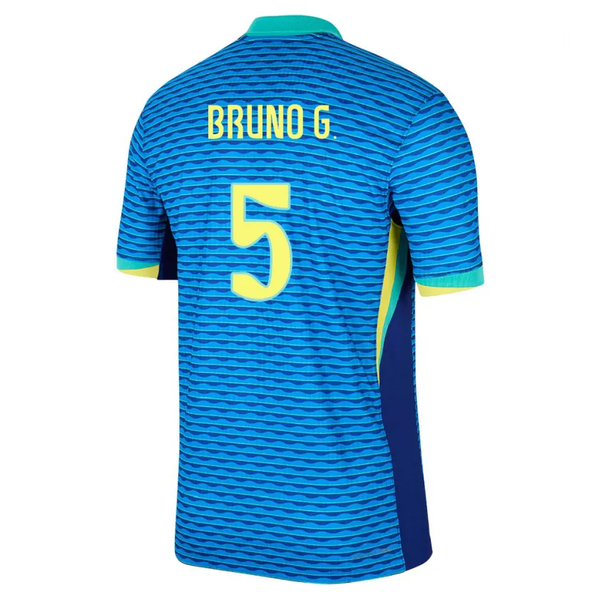 Danxen Homme Maillot Brésil Bruno Guimaraes #5 Bleu Tenues Extérieur 24-26 T-Shirt
