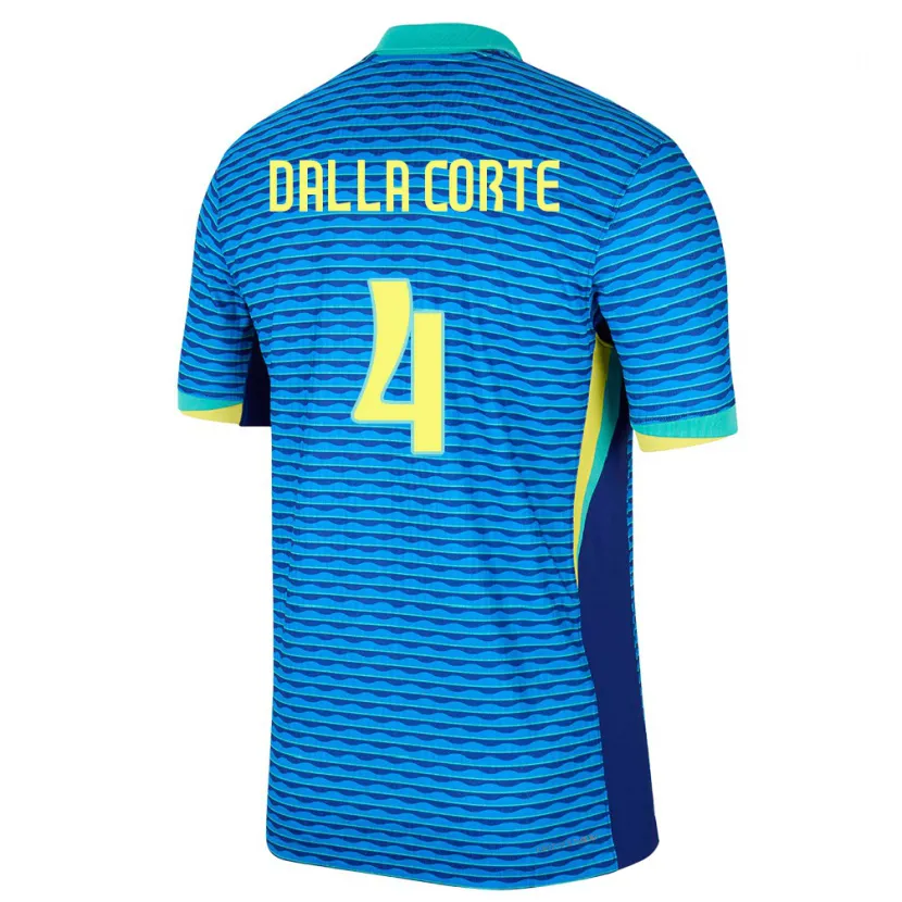 Danxen Homme Maillot Brésil Joao Dalla Corte #4 Bleu Tenues Extérieur 24-26 T-Shirt