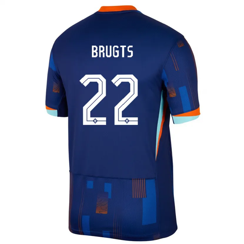 Danxen Homme Maillot Pays-Bas Esmee Brugts #22 Bleu Tenues Extérieur 24-26 T-Shirt