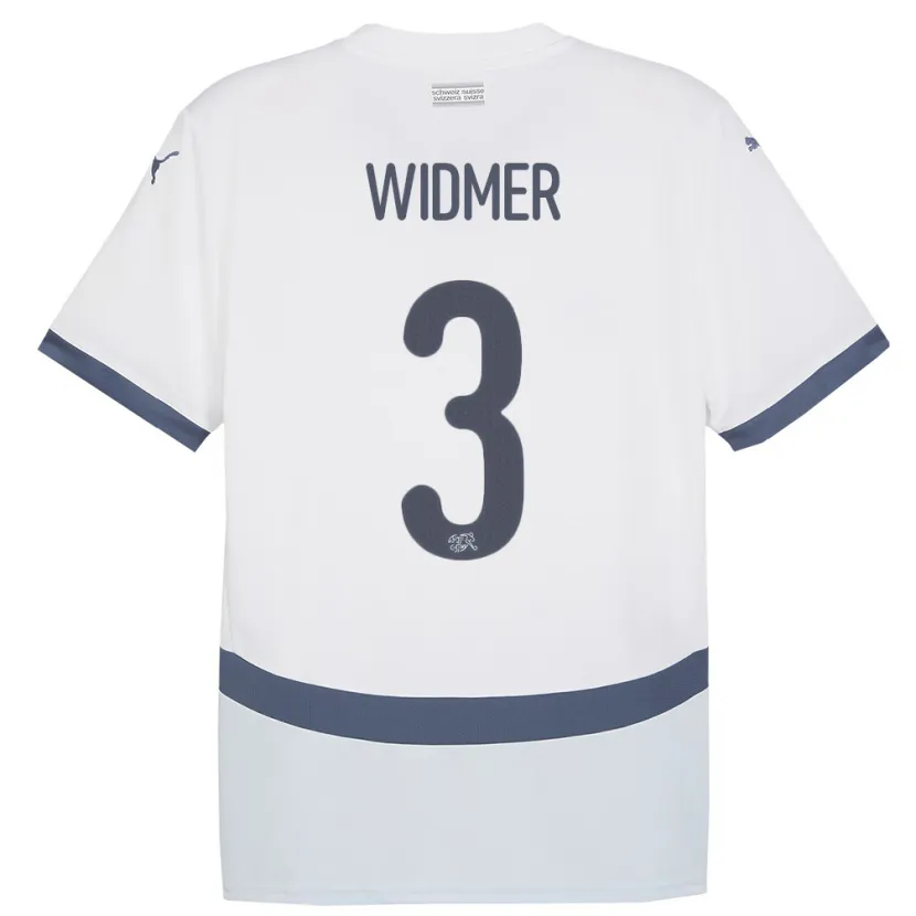 Danxen Homme Maillot Suisse Silvan Widmer #3 Blanc Tenues Extérieur 24-26 T-Shirt
