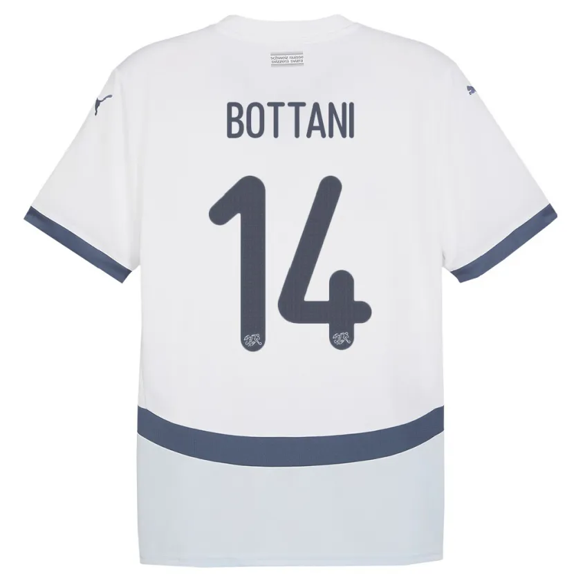 Danxen Homme Maillot Suisse Mattia Bottani #14 Blanc Tenues Extérieur 24-26 T-Shirt