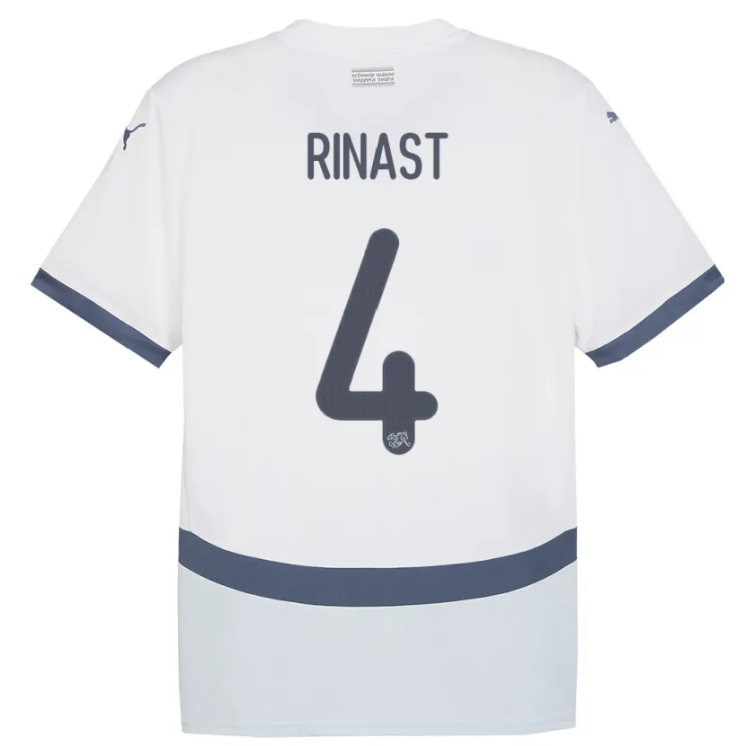 Danxen Homme Maillot Suisse Rachel Rinast #4 Blanc Tenues Extérieur 24-26 T-Shirt