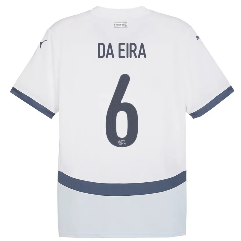 Danxen Homme Maillot Suisse Stefanie Da Eira #6 Blanc Tenues Extérieur 24-26 T-Shirt