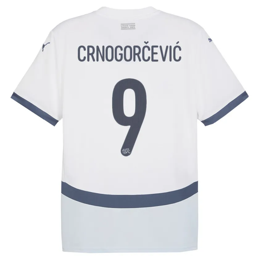 Danxen Homme Maillot Suisse Ana Maria Crnogorcevic #9 Blanc Tenues Extérieur 24-26 T-Shirt